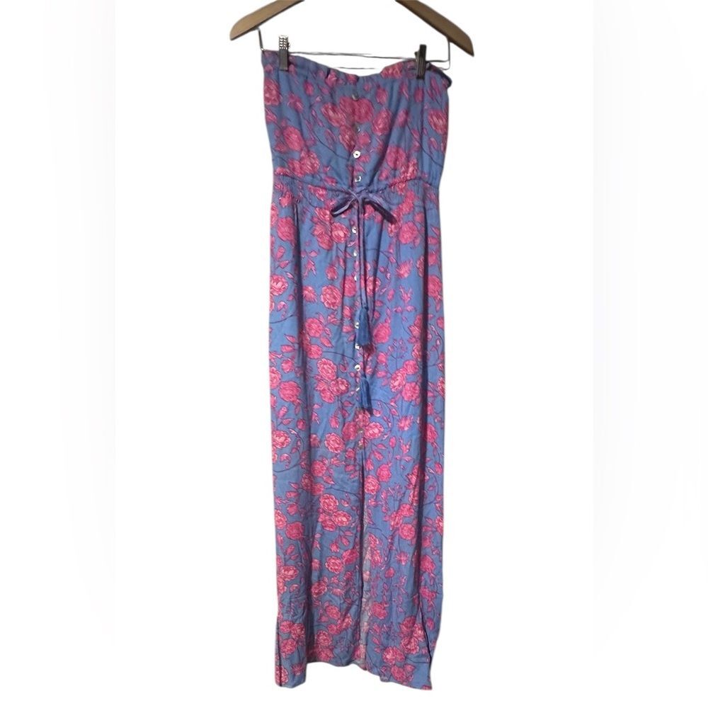 Lilly Pulitzer Jumpsuit Womens XS  Strapless, pink and blue